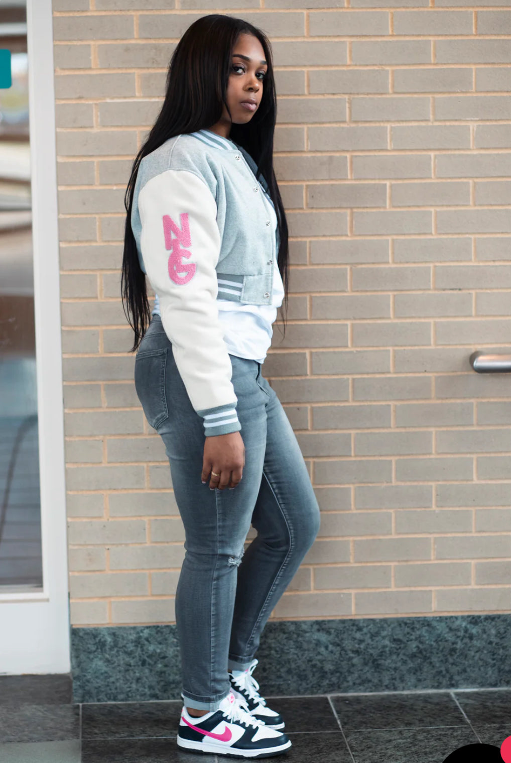 Cropped varsity jacket