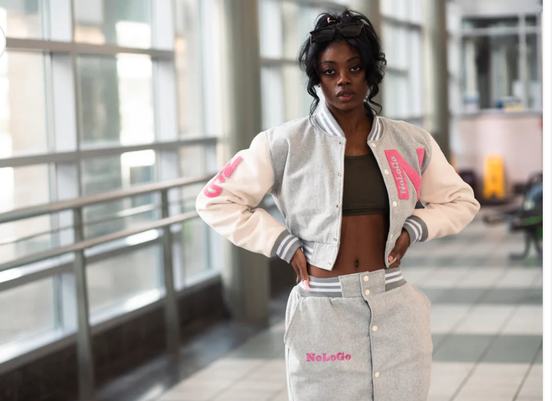 Cropped varsity jacket