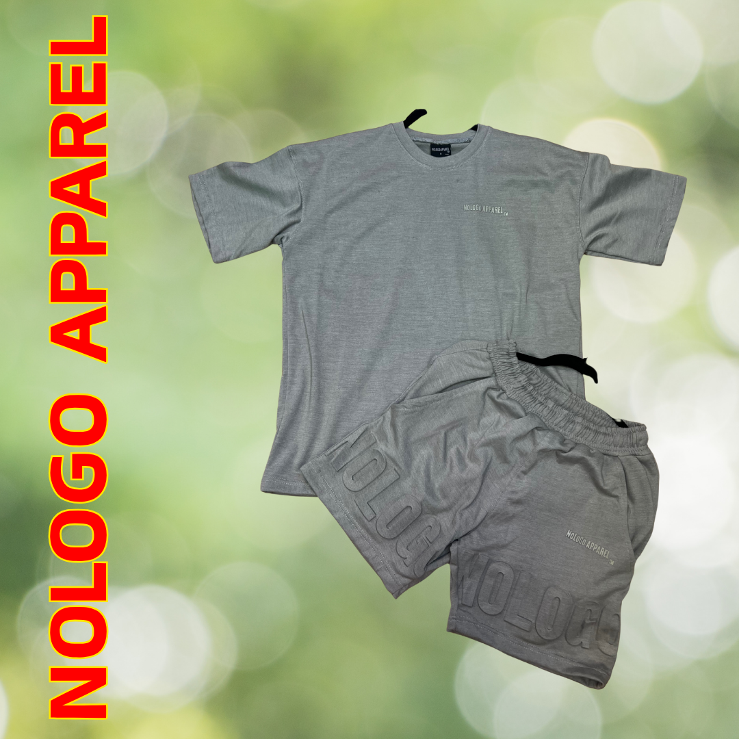 NoLogo Embossed Grey Shorts